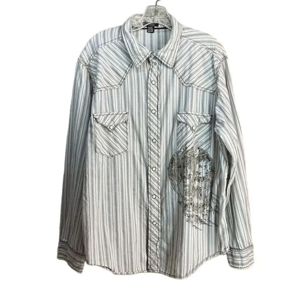 Men's Arizona Western/Cowboy Long Sleeve Button Down Shirt Size XL‎